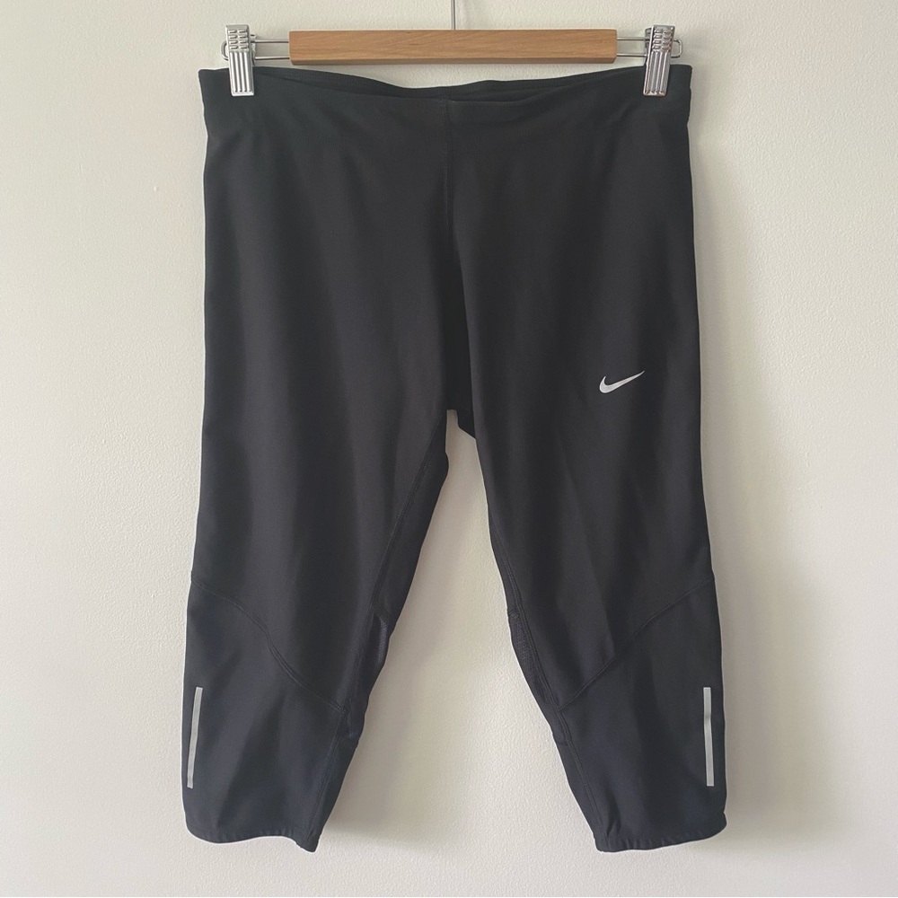 Nike black DRI-FIT capri running leggings size medium womens
